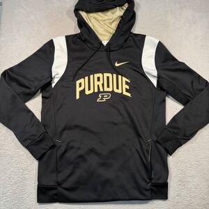 Nike Purdue Hoodie Mens M Black Therma-FIT On-Field DN6546-010 Sweatshirt
